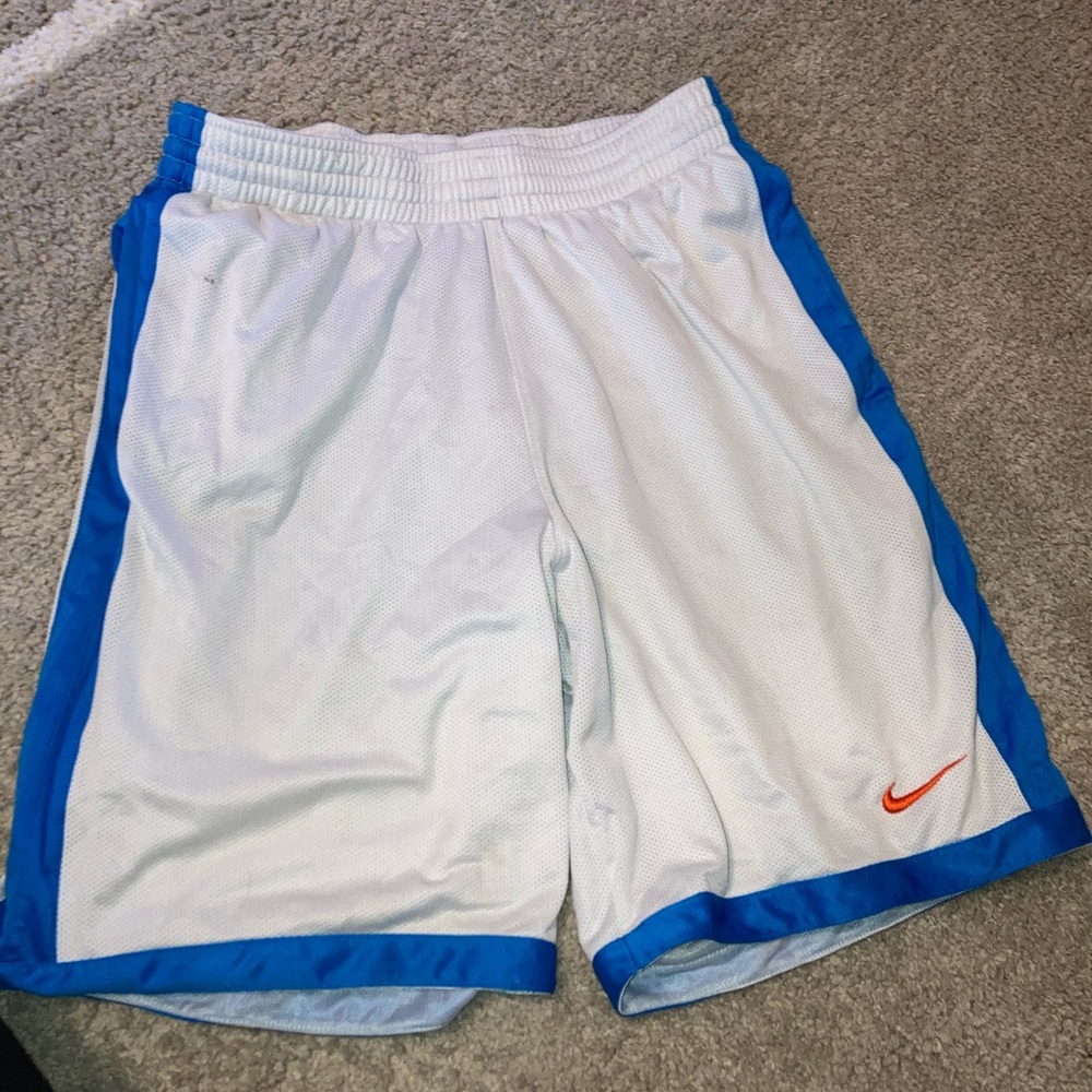 White and Blue Nike Shorts